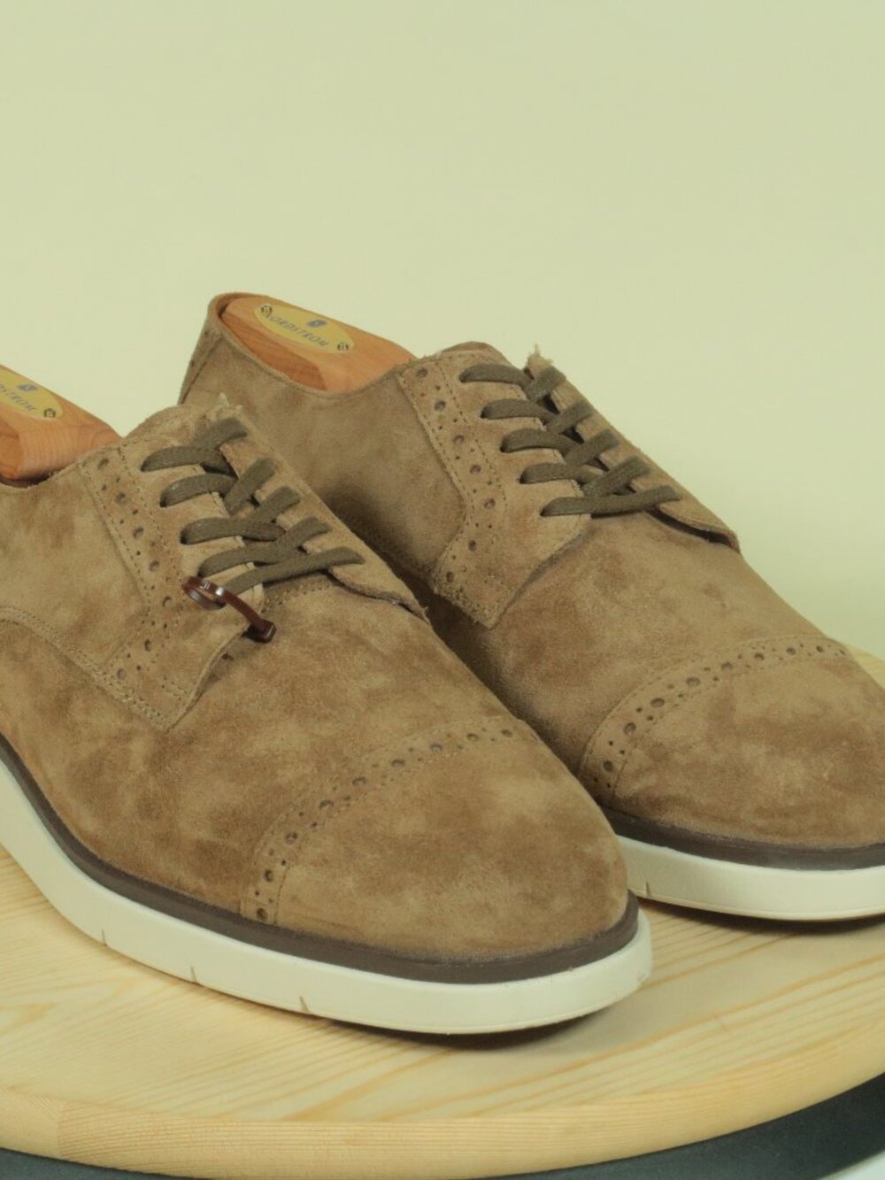 Allen Edmonds Caleb Lace Up Hybrid Derby Shoes Mens 8.5 EEE Tobacco Suede